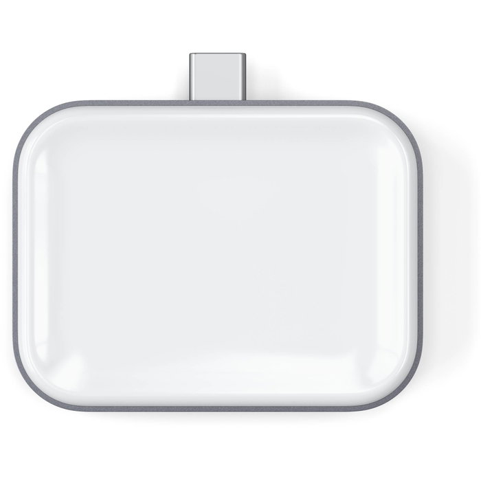 Satechi USB-C Wireless Charging Dock para AirPods, Blanco / Gris