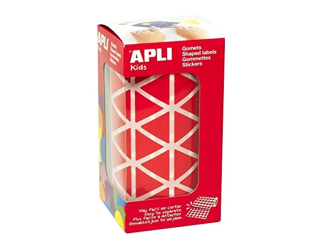 Apli Gomets Triangulares Rojos de 20 mm, Rollo de 2.832 Unidades