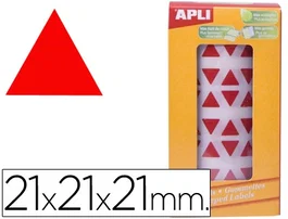 Apli Gomets autoadhesivos triangulares rojo 21x21x21 mm rollo de 2832 unidades