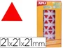 Apli Gomets autoadhesivos triangulares rojo 21x21x21 mm rollo de 2832 unidades