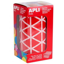 Apli Gomets Triangulares 20 mm Rollo Rojo Adhesivo Permanente 2832 Unidades
