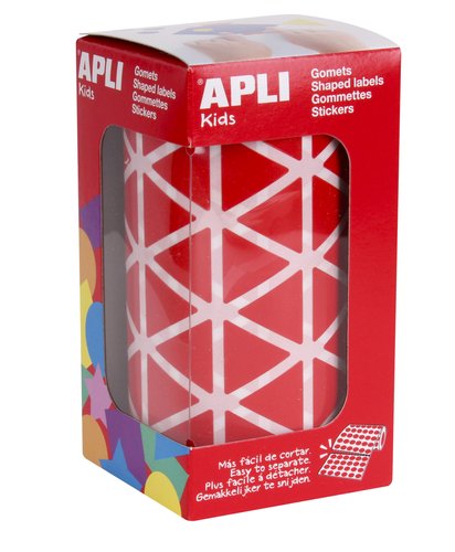 Apli Gomets Triangulares Rojos de 20 mm - Rollo de 2832 Unidades