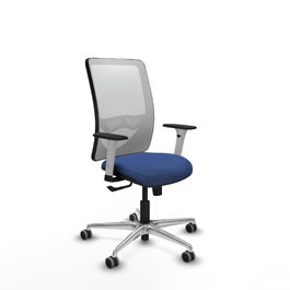 PIQUERAS Y CRESPO Silla de oficina Zulema con mecanismo Sincro, Azul marino y Blanco