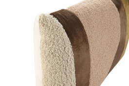 DKD Home Decor Cojín Urban Patchwork Marrón Beige y Dorado 8x30x50 cm Pack de 2 Unidades