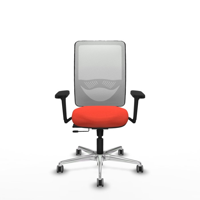 PIQUERAS Y CRESPO Silla de oficina Zulema con mecanismo Sincro/Traslack, Naranja oscuro y Blanco