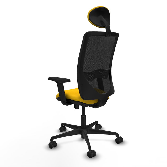 PIQUERAS Y CRESPO Silla de oficina Zulema, mecanismo Sincro, Amarillo/Negro