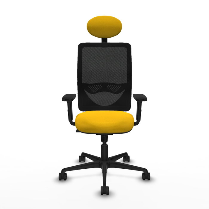 PIQUERAS Y CRESPO Silla de oficina Zulema, mecanismo Sincro, Amarillo/Negro