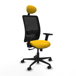 PIQUERAS Y CRESPO Silla de oficina Zulema, mecanismo Sincro, Amarillo/Negro