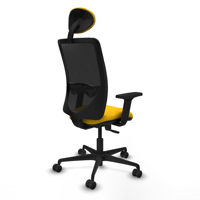 PIQUERAS Y CRESPO Silla de oficina Zulema, mecanismo Sincro, Amarillo/Negro