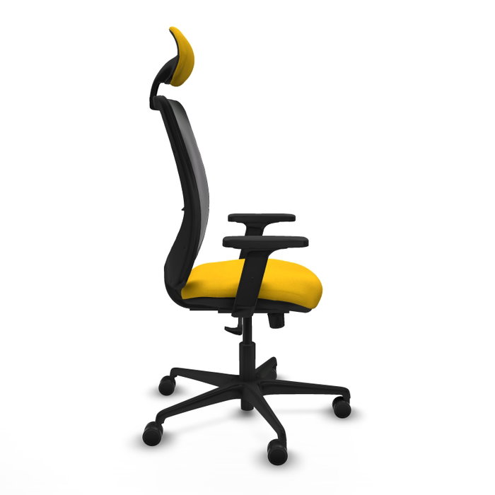 PIQUERAS Y CRESPO Silla de oficina Zulema, mecanismo Sincro, Amarillo/Negro