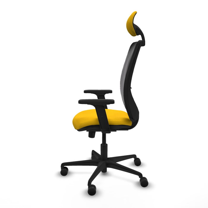 PIQUERAS Y CRESPO Silla de oficina Zulema, mecanismo Sincro, Amarillo/Negro