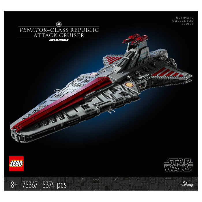 LEGO Star Wars Crucero de Ataque Clase Venator de la República 75367 5374 Piezas