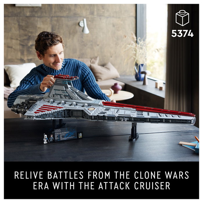 LEGO Star Wars Crucero de Ataque Clase Venator de la República 75367 5374 Piezas