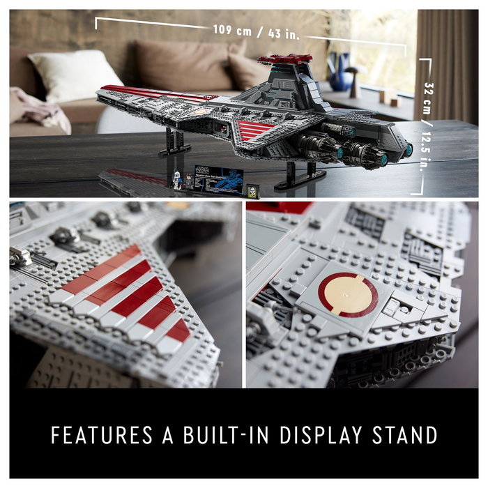 LEGO Star Wars Crucero de Ataque Clase Venator de la República 75367 5374 Piezas