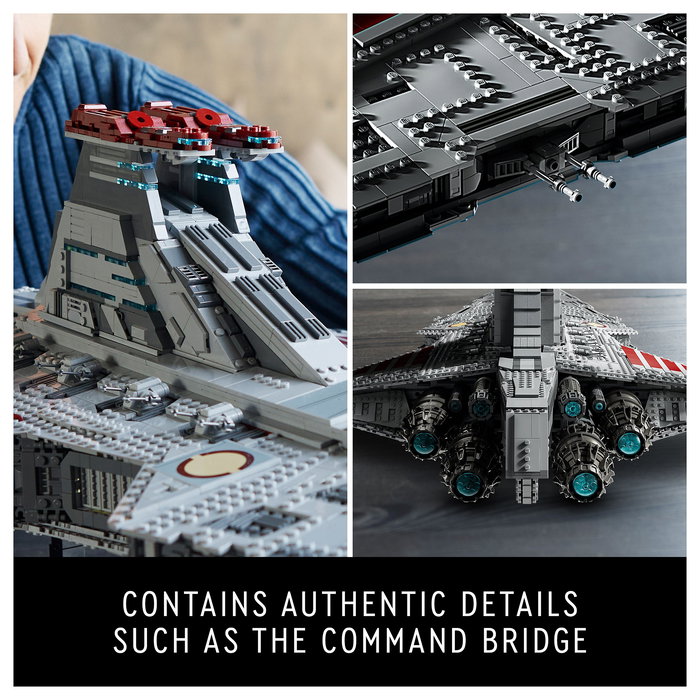 LEGO Star Wars Crucero de Ataque Clase Venator de la República 75367 5374 Piezas