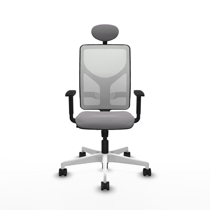 PIQUERAS Y CRESPO Silla de oficina Motilla con mecanismo Sincro, Gris y Blanco