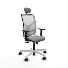PIQUERAS Y CRESPO Silla de oficina Motilla con mecanismo Sincro, Gris y Blanco