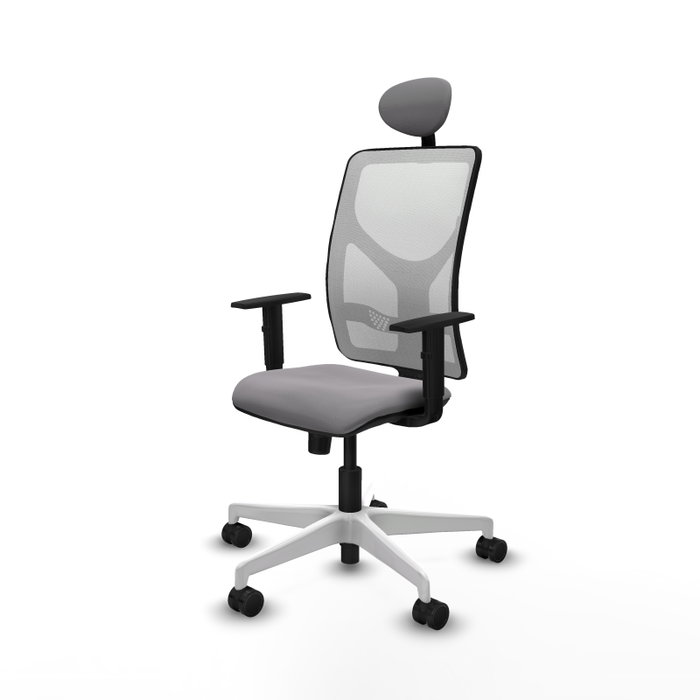 PIQUERAS Y CRESPO Silla de oficina Motilla con mecanismo Sincro, Gris y Blanco