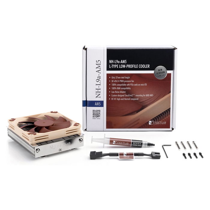 NOCTUA NH-L9a-AM5 Refrigerador de Aire para AMD AM5, Ventilador 92 mm, Compacto y Silencioso, Color Beige/Marrón