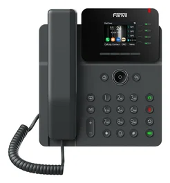 Fanvil V61G Teléfono IP Negro - Terminal con conexión por cable, 4 líneas, pantalla LCD 2.4", SIP, PoE, Gigabit Ethernet, 1000 entradas de agenda