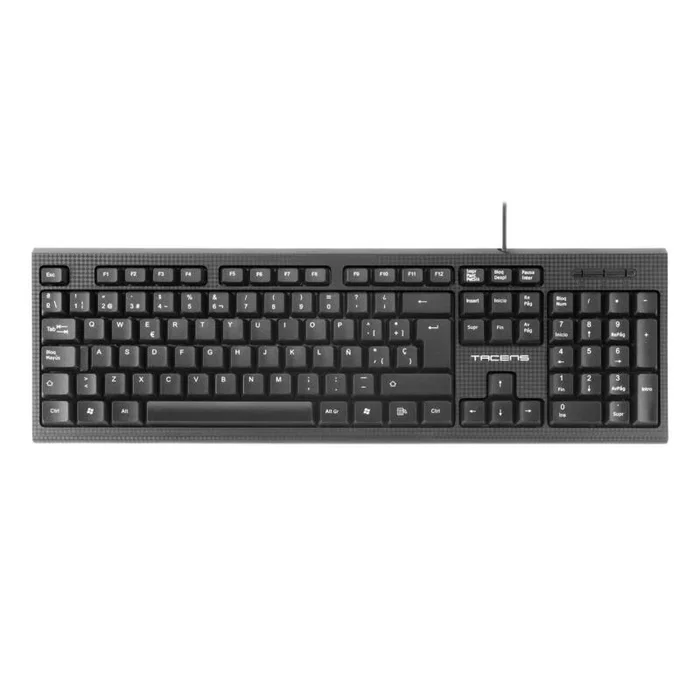 Tacens Teclado profesional AKO con distribución ES (AKOES) - Negro, ABS, 10 millones de pulsaciones, USB, compatible con Windows/Mac/Linux