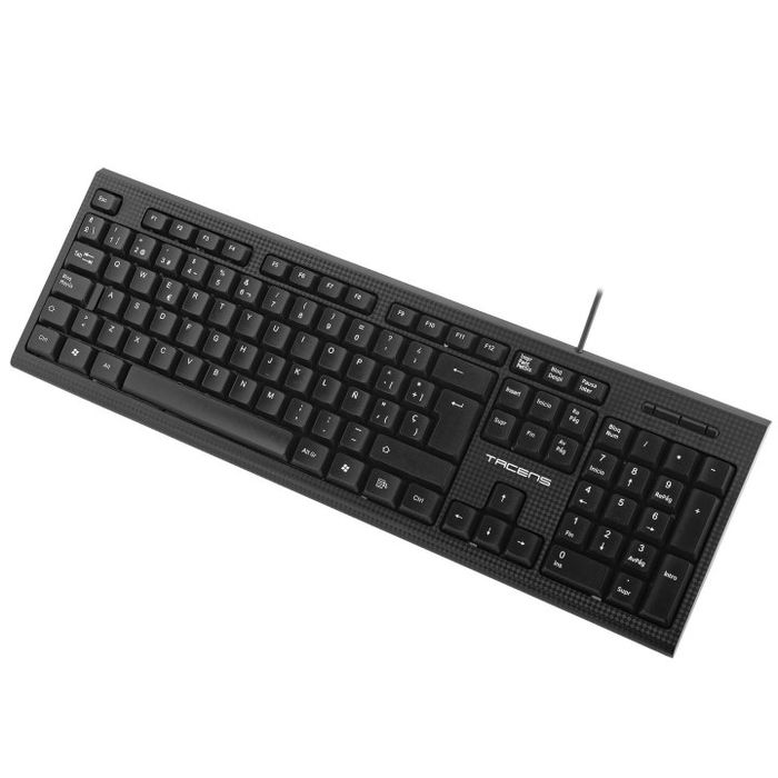 Tacens Teclado Anima AK02ES Negro USB Alámbrico de Tamaño Completo con Teclado Numérico para Windows, macOS, Linux - Membrana de Alto Rendimiento