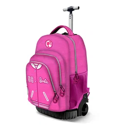 Barbie Mochila Trolley GTS FAN Varsity Rosa Escolar con Ruedas 2 Compartimentos Bolsillo para Dispositivos 30L