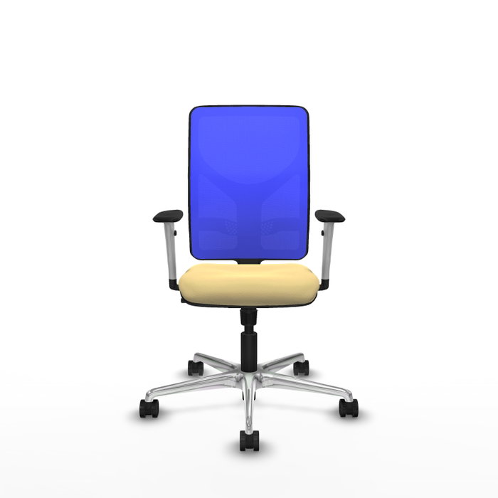 PIQUERAS Y CRESPO Silla de oficina Motilla con mecanismo Sincro, Crema y Azul