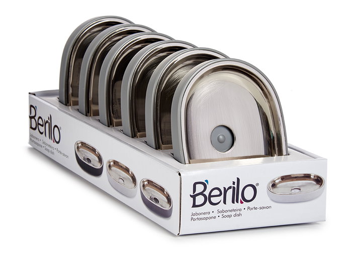 Berilo Jabonera Plateada Gris Plástico 13x9.5x2.5 cm (Set de 12) Berilo Jabonera Plateada Gris Plástico 13x9.5x2.5 cm (Set de 12)