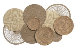 DKD Home Decor Decoración de Pared Seagrass y Jacinto de Agua 107x69x4 cm