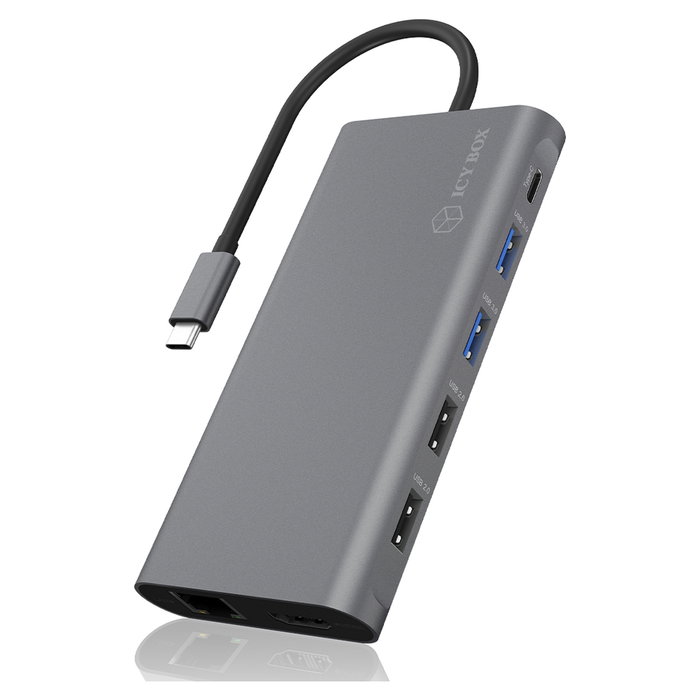 ICY BOX IB-DK4050-CPD Docking Station USB-C 12-en-1 PD 100W con HDMI y DisplayPort