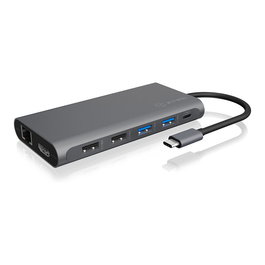 ICY BOX IB-DK4050-CPD Docking Station USB-C 12-en-1 PD 100W con HDMI y DisplayPort