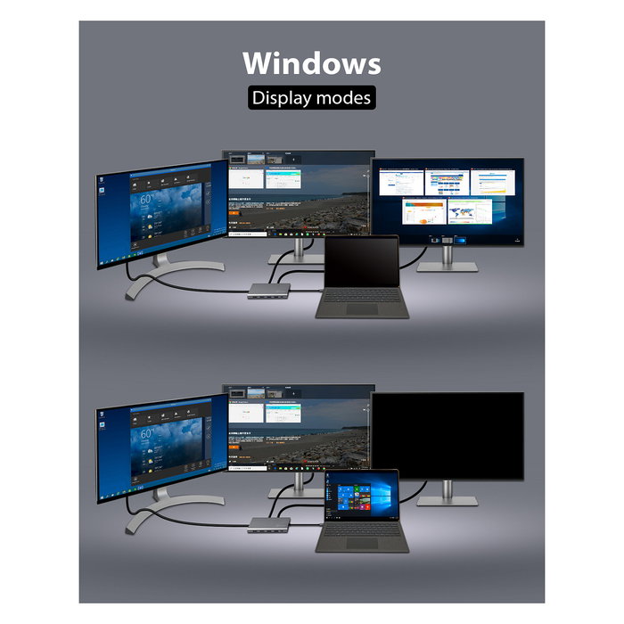 ICY BOX IB-DK4050-CPD Docking Station USB-C 12-en-1 PD 100W con HDMI y DisplayPort
