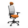 PIQUERAS Y CRESPO Silla de oficina Zulema Naranja y Blanco