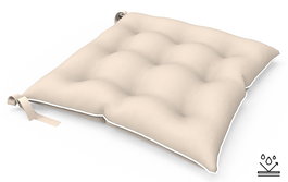 DKD Home Decor Cojín Silla Terraza y Jardín Beige Blanco 40x5x40 cm Repelente al Agua, Resistente UV 500 Horas