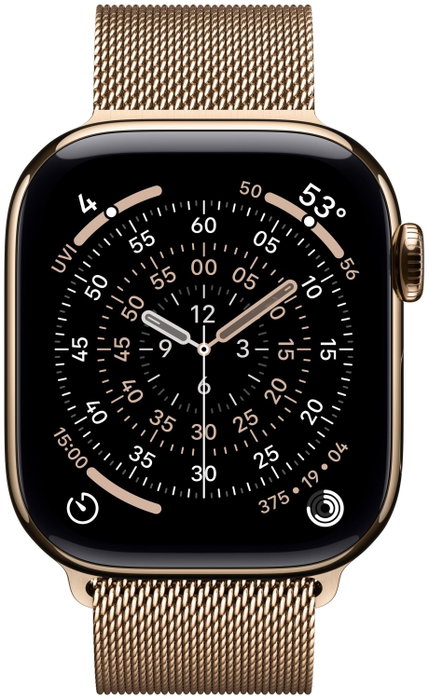 Apple Watch Series 11 GPS + Cellular 42 mm Caja Titanio Dorado Correa Milanese Dorada Apple Watch Series 11 GPS + Cellular 42 mm Caja Titanio Dorado Correa Milanese Dorada