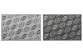 DKD Home Decor Alfombra Blanco Negro 210 x 1 x 150 cm (2 Unidades)