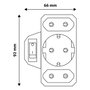 ENTAC Adaptador de enchufe EPAG-1EE2E-SW 2x Euro 1x Schuko con interruptor, Blanco