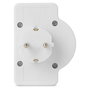 ENTAC Adaptador de enchufe EPAG-1EE2E-SW 2x Euro 1x Schuko con interruptor, Blanco