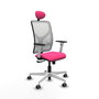 PIQUERAS Y CRESPO Silla de oficina Motilla con mecanismo Sincro, Rosa y Blanco