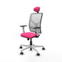 PIQUERAS Y CRESPO Silla de oficina Motilla con mecanismo Sincro, Rosa y Blanco