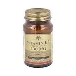 SOLGAR Vitamina B2 (Riboflavina) 100 mg, 100 cápsulas vegetales