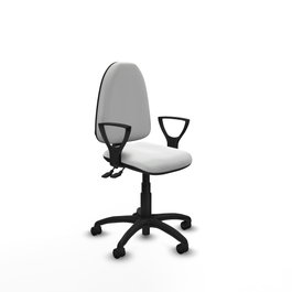 PIQUERAS Y CRESPO Silla de oficina Aýna Blanca con Brazos Fijos
