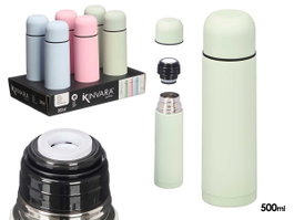 KINVARA Termos de Acero Inoxidable Tacto Suave Surtido 3 Colores 500ml