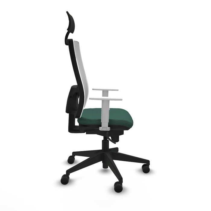 PIQUERAS Y CRESPO Silla de oficina Horna con mecanismo Sincro, Verde botella y Blanco PIQUERAS Y CRESPO Silla de oficina Horna con mecanismo Sincro, Verde botella y Blanco