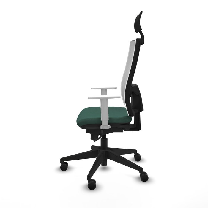 PIQUERAS Y CRESPO Silla de oficina Horna con mecanismo Sincro, Verde botella y Blanco PIQUERAS Y CRESPO Silla de oficina Horna con mecanismo Sincro, Verde botella y Blanco