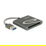 DeLOCK Lector de Tarjetas USB 3.0, 91525, Compatible con CFast 2.0, XQD, Gris, Aluminio, USB 3.2 Gen 1, Velocidad 480 Mbit/s