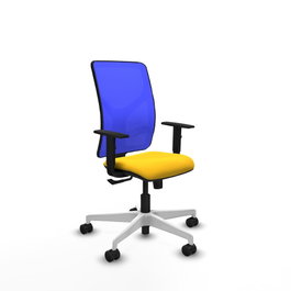 PIQUERAS Y CRESPO Silla de oficina Motilla con mecanismo Sincro, Amarillo y Azul