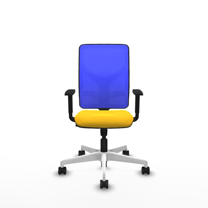 PIQUERAS Y CRESPO Silla de oficina Motilla con mecanismo Sincro, Amarillo y Azul