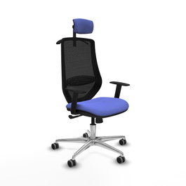 PIQUERAS Y CRESPO Silla de oficina Mardos con mecanismo Sincro, Azul claro y Negro